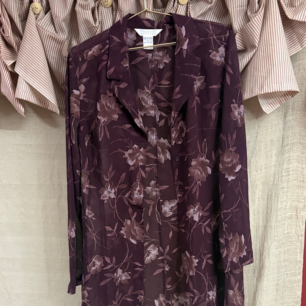 Express Dark Floral Button Down Shirt